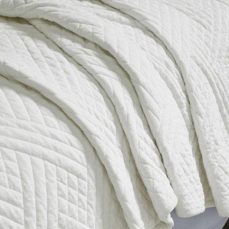 Ensemble de courtepointe et taie d'oreiller en velours de coton Karina, Courtepointe de grande taille et 2 taies décorati