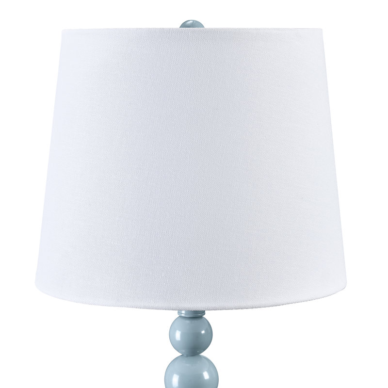 Lampe de table 20,5 "en métal avec abat-jour blanc, Bleu clair