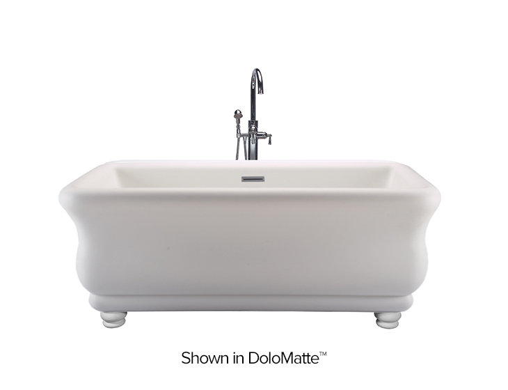 Parisian® 1 66" Freestanding Soaking Bathtub, Acrylic CXL® Gloss White