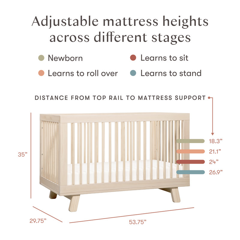 Hudson 3-in-1 Convertible Crib, Washed Natural