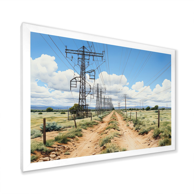«Power Lines Electric Reverie IV», reproduction sur toile, Cadre photo blanc, H 30 po x l 40 po x P 1,5 po