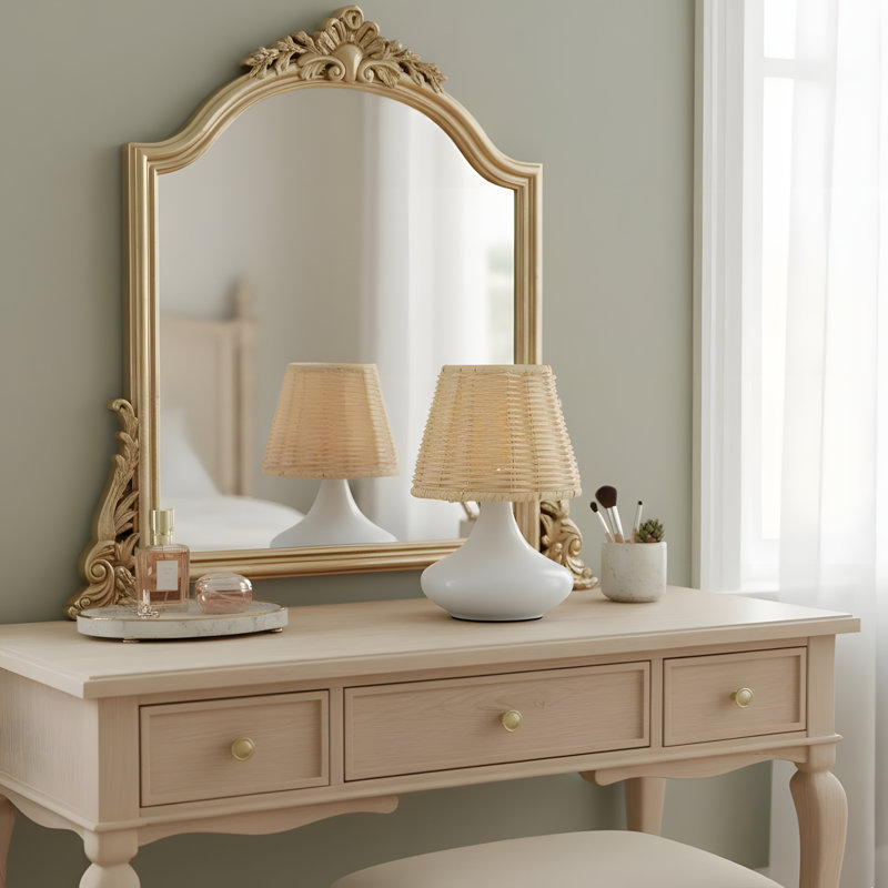 Luminaire suspendu en bambou blanc tissé avec base en fer et réglage de la température en trois couleurs