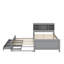Platform Bed With Storage Headboard, USB,Trundle And Drawers-87402984-87402985