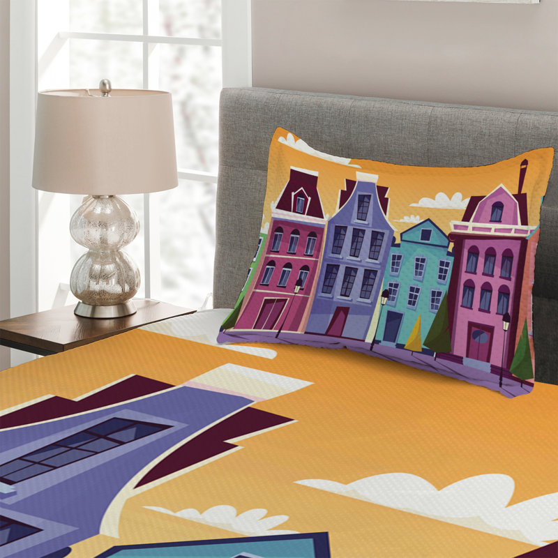Polyester Coverlet, Twin Bedspread + 1 Sham