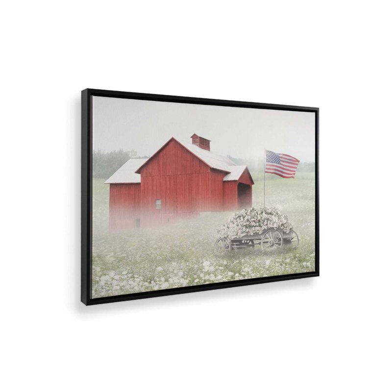 «USA Morning Glory» par Lori Deiter, reproduction d'art, 40 W x 30 H, Black, Framed Canvas