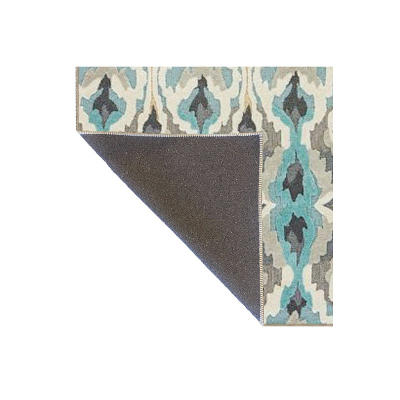 Tapis tissé lavable à motifs bleus, Tapis de couloir 3 pi 3 po x 6 pi 7 po inclus