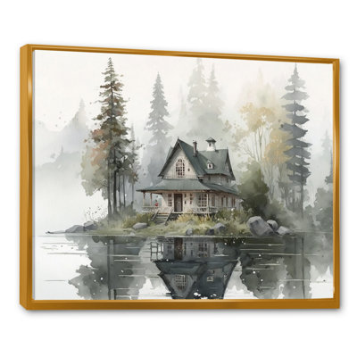 Cottage By The Lake II - Lake House Cottage Wall Art Decor