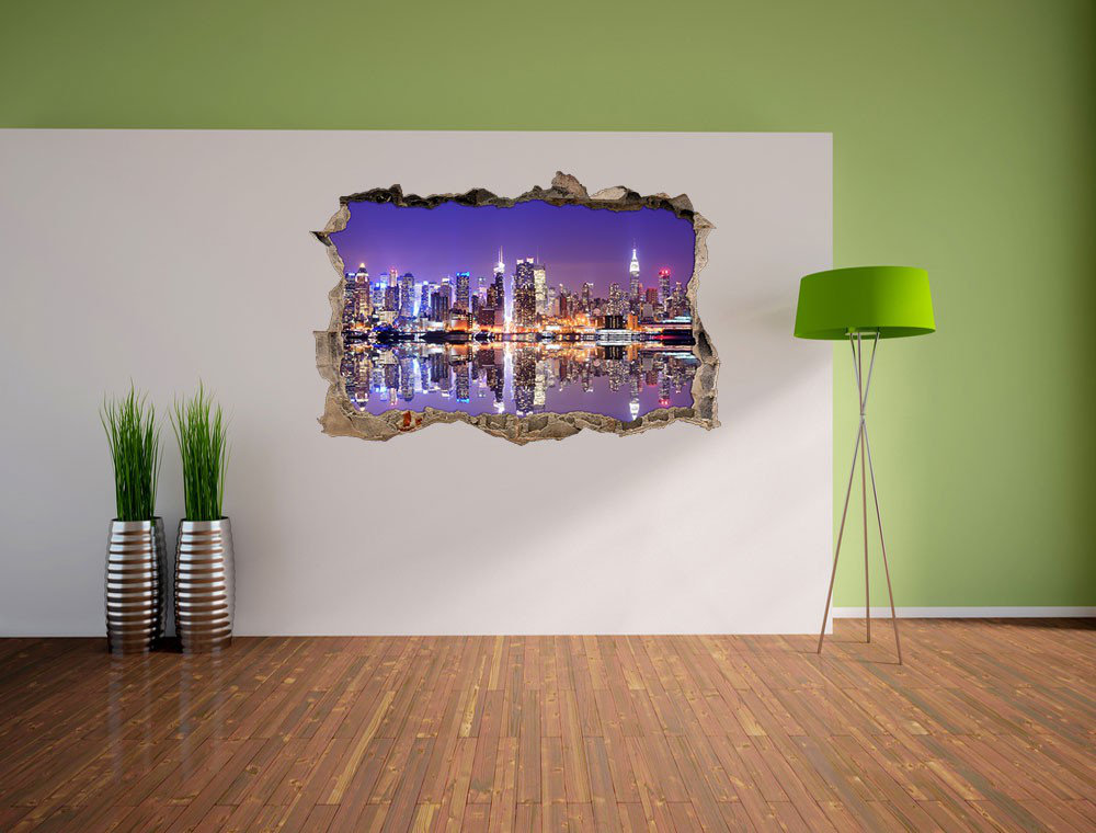 Wandtattoo Traumhafte Manhattan Skyline mit Spiegelung