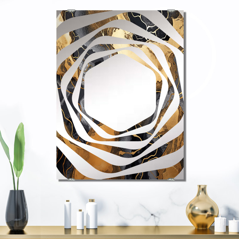 Zavarce - Miroir abstrait fractal mural MIR137712, 32 po x 24 po