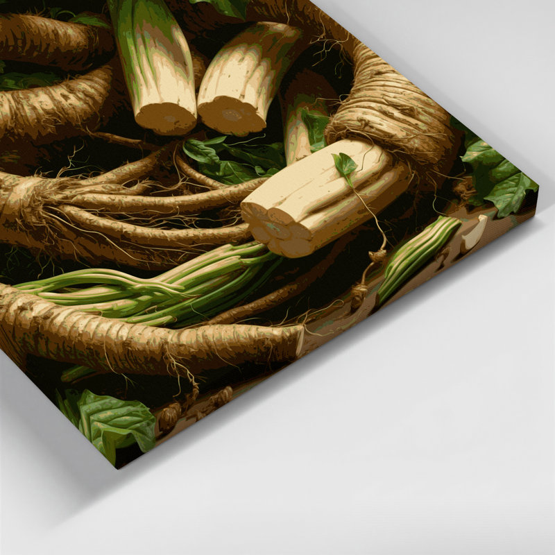 Légumes, art mural sur toile brun Yuca, H 8 po x l 8 po