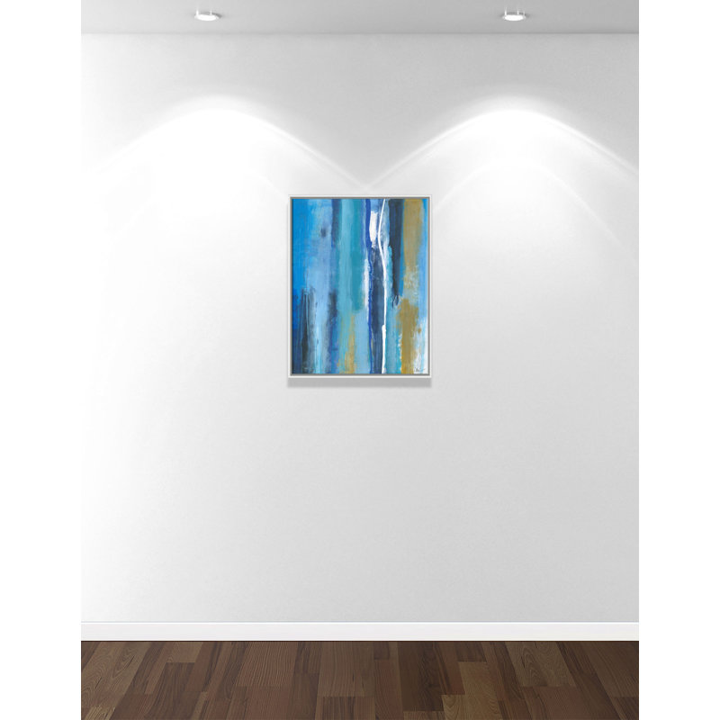 «Rythmic Blues», reproduction d'art sur cadre flottant, H 28 po x l 22 po x P 2 po, Cadre blanc