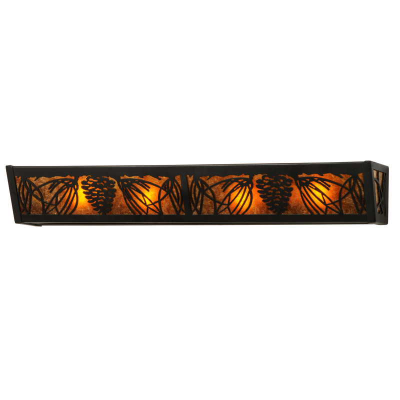 Rustic Lodge 4 - Light Bath Bar, Black, Armber