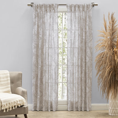 Alston Wildflower Floral Semi-Sheer Pinch Pleat Pairs with Back-tabs
