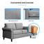  Ensemble de canapé rembourré 3 pièces - Canapé en microfibre moderne, conception peu encombrante pour les appartements et les petits salons-1462451744