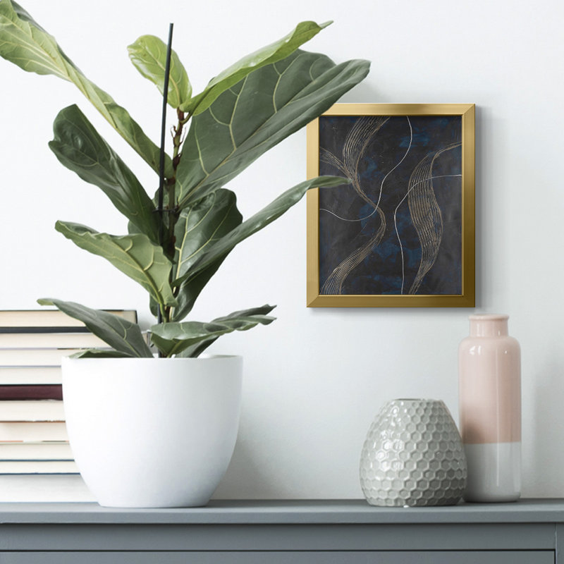 Laminar Flow II " Laminar Flow II ", Gold Framed Canvas, No Mat, 42.5" H x 30.5" W x 1" D