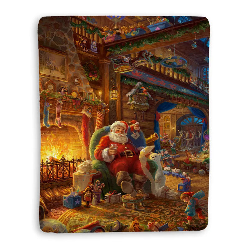 Jeté en sherpa Thomas Kinkade