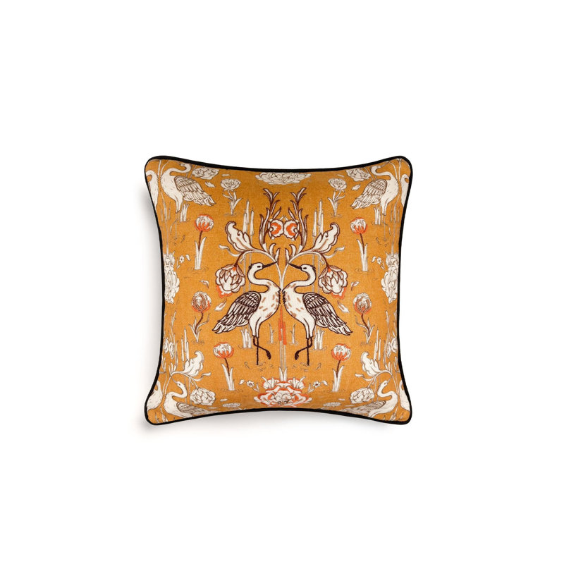 Everbound Decorative Cushion with Embroidery - Mustard - 20''x20''