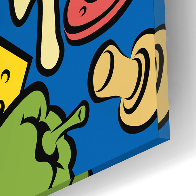 Lark Manor ™ «Pizza Slice With Toppings» par Ron Magnes, art mural en verre acrylique, H 16 po x l 12 po x P 0,13 po