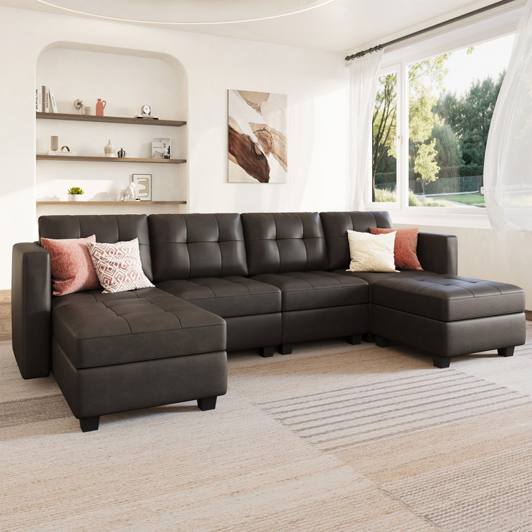 Quillian 7 - Piece Faux Leather Sofa & Chaise