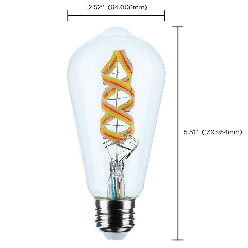 6 Watt ST19 LED 2700K-5000K RGB/Tunable White Starfish IOT Clear Medium Base 120 Volt