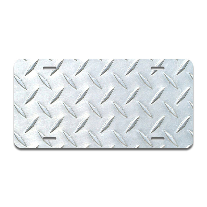 Cadre de plaque en aluminium à losanges