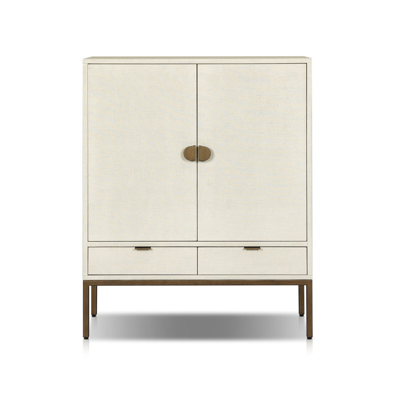 Marea 38.5'' Bar Cabinet, White/Neutral