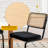 19.3" H Upholstered Side Chair with Cane Rattan Back and Metal Frame (Set of 2)-491859344-500804760