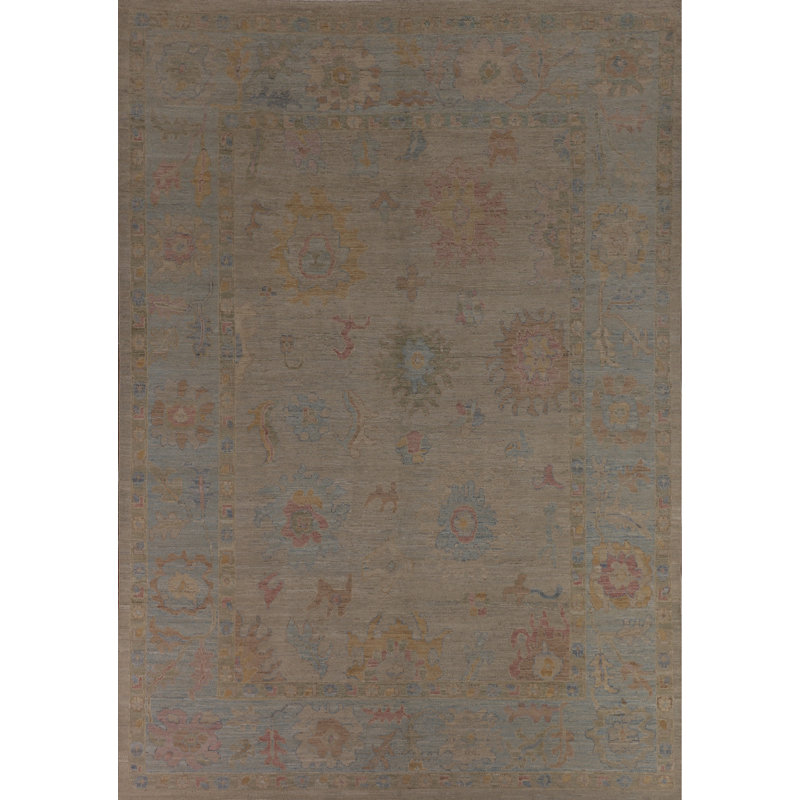 Vegetable Dye Oushak Turkish Area Rug 9x12