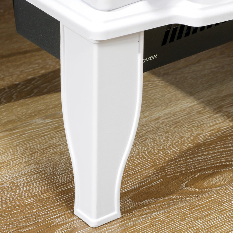 E Cairns 39cm W White Electric Fireplace with 2000 BTU
