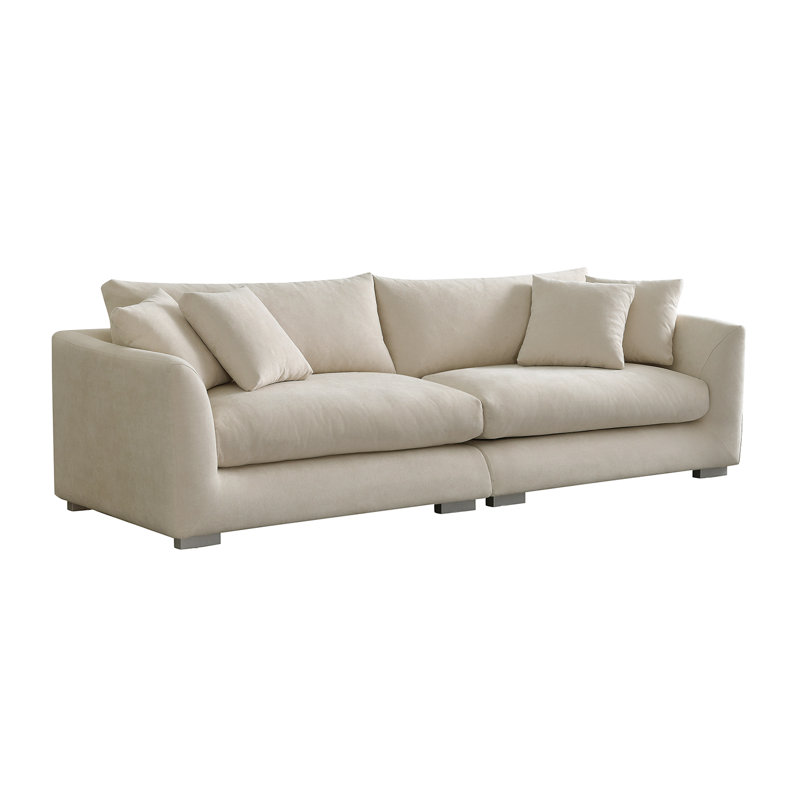 Canapé modulaire Degraaf, Microfibre / microsuède blanc