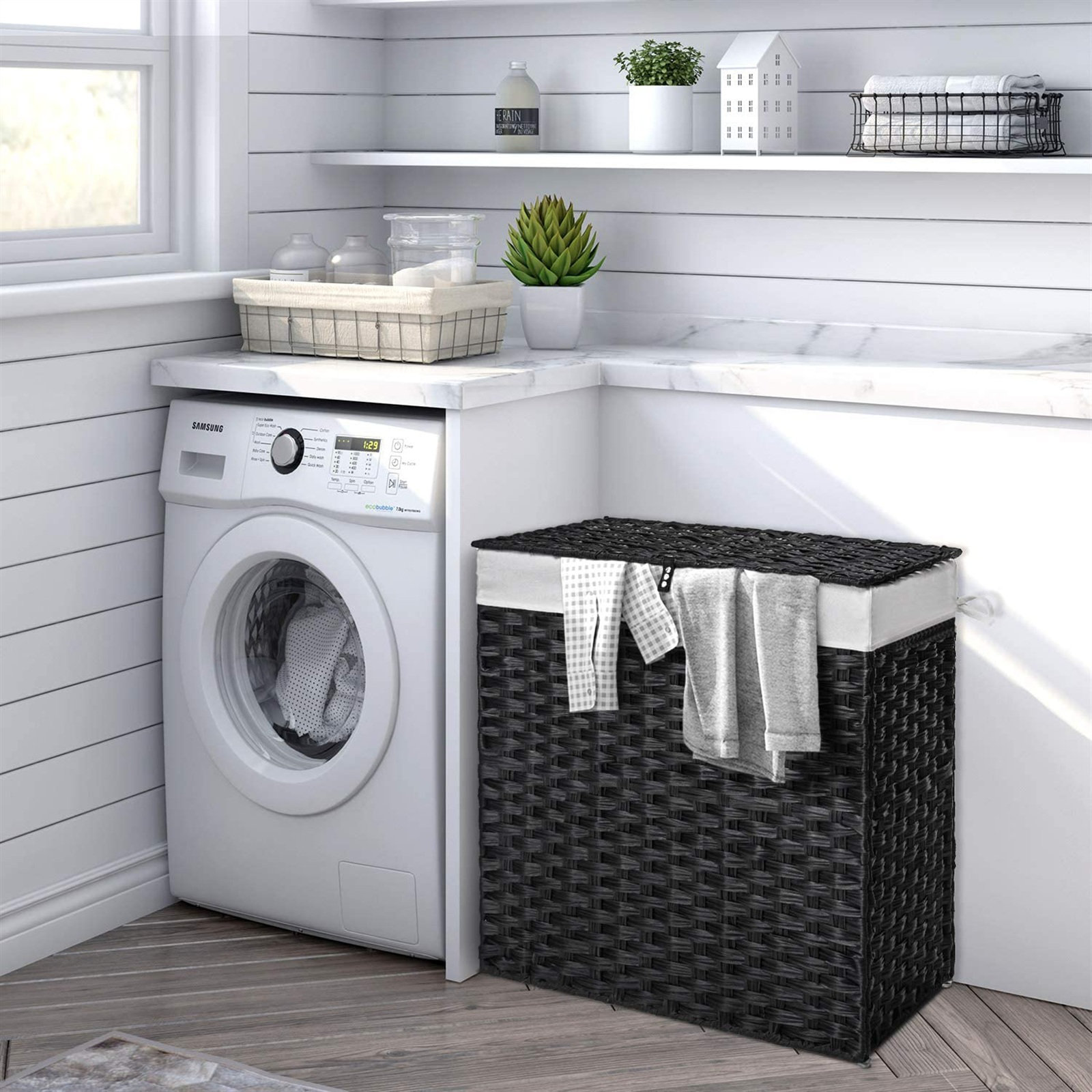 Everyday Grid Hand Towel Black/White - Room Essentials™