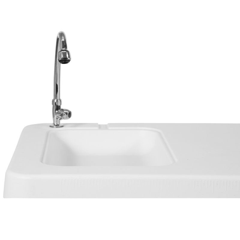 Gray Metal Folding Fish Cleaning Table with Sink, 45"