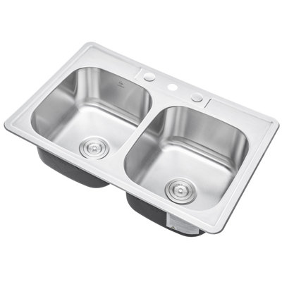 33'' L Double Bowl Stainless Steel Kitchen Sink
