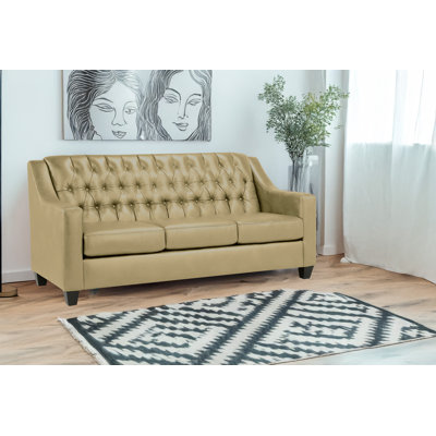 Debolt 77" Leather Match Sofa by Darby Home Co
