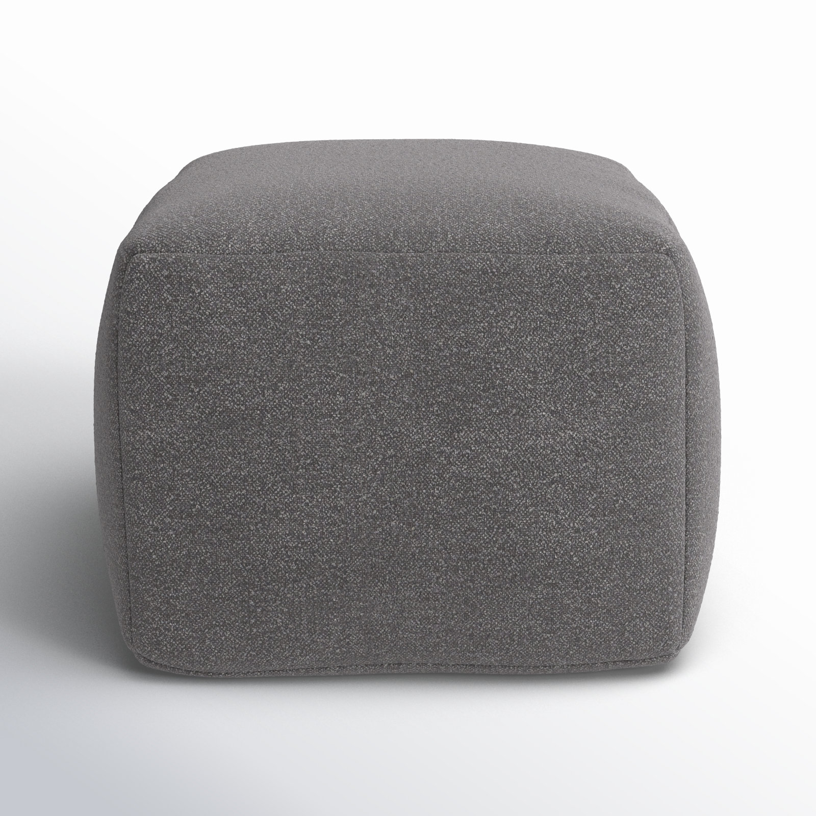 Inaki Upholstered Pouf, Charcoal Boucle