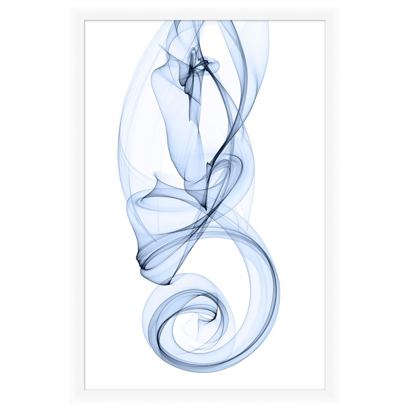 «Up Smoke», reproduction d'impression encadrée sur verre en bleu
