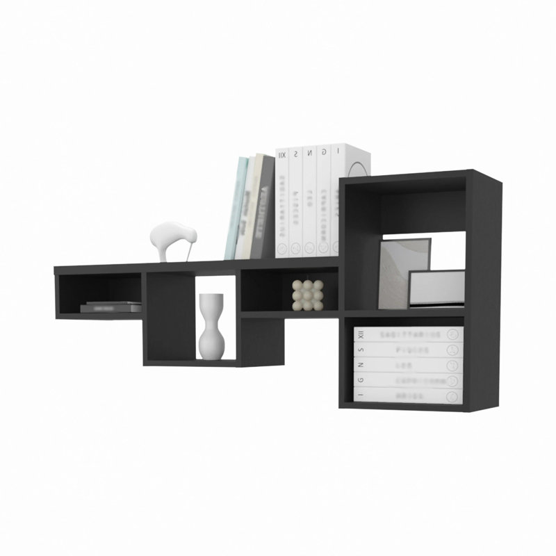 Étagère murale à 5 tablettes, Noir