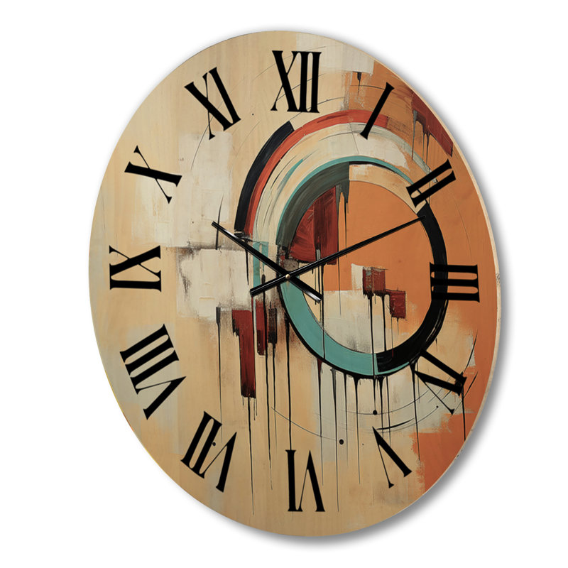 Horloge murale en bois massif Varshini, Grand