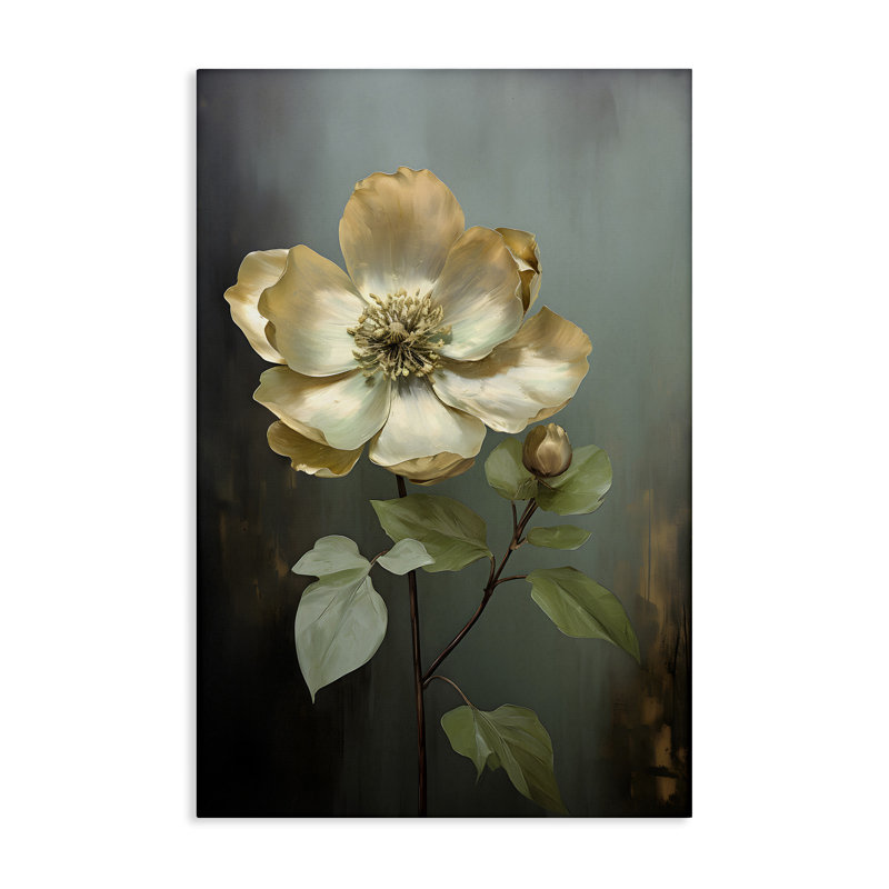 "White Floret Petals", art mural sur toile par Petals Prints Design, H 24 po x l 16 po