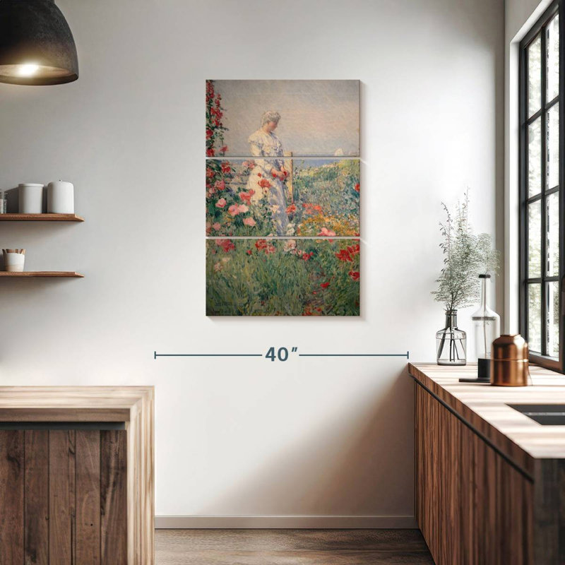 Celia Thaxter dans son jardin, H 38 po x l 24 po