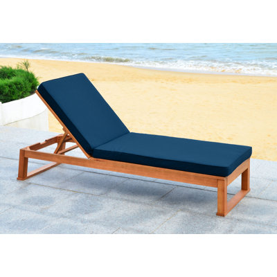 Faunce Outdoor Eucalyptus Wood Chaise Lounge , Cushion Included