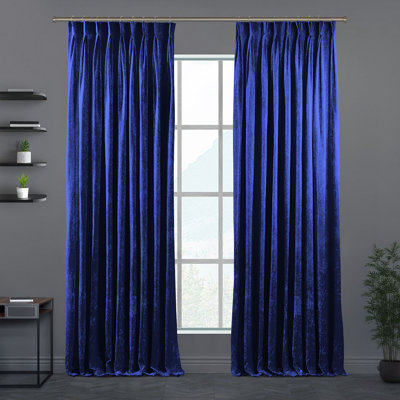 Velvet Semi Sheer Single Curtain Panel