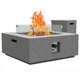 Square Propane Smokeless Fire Pit Table with Hidden Fuel Tank