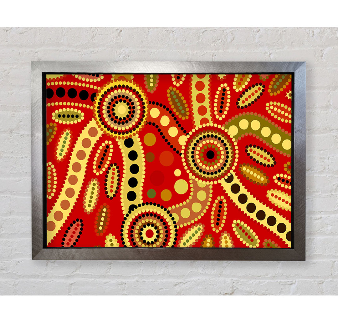 Aboriginal Red Tribal - Einzelner Bilderrahmen Kunstdrucke