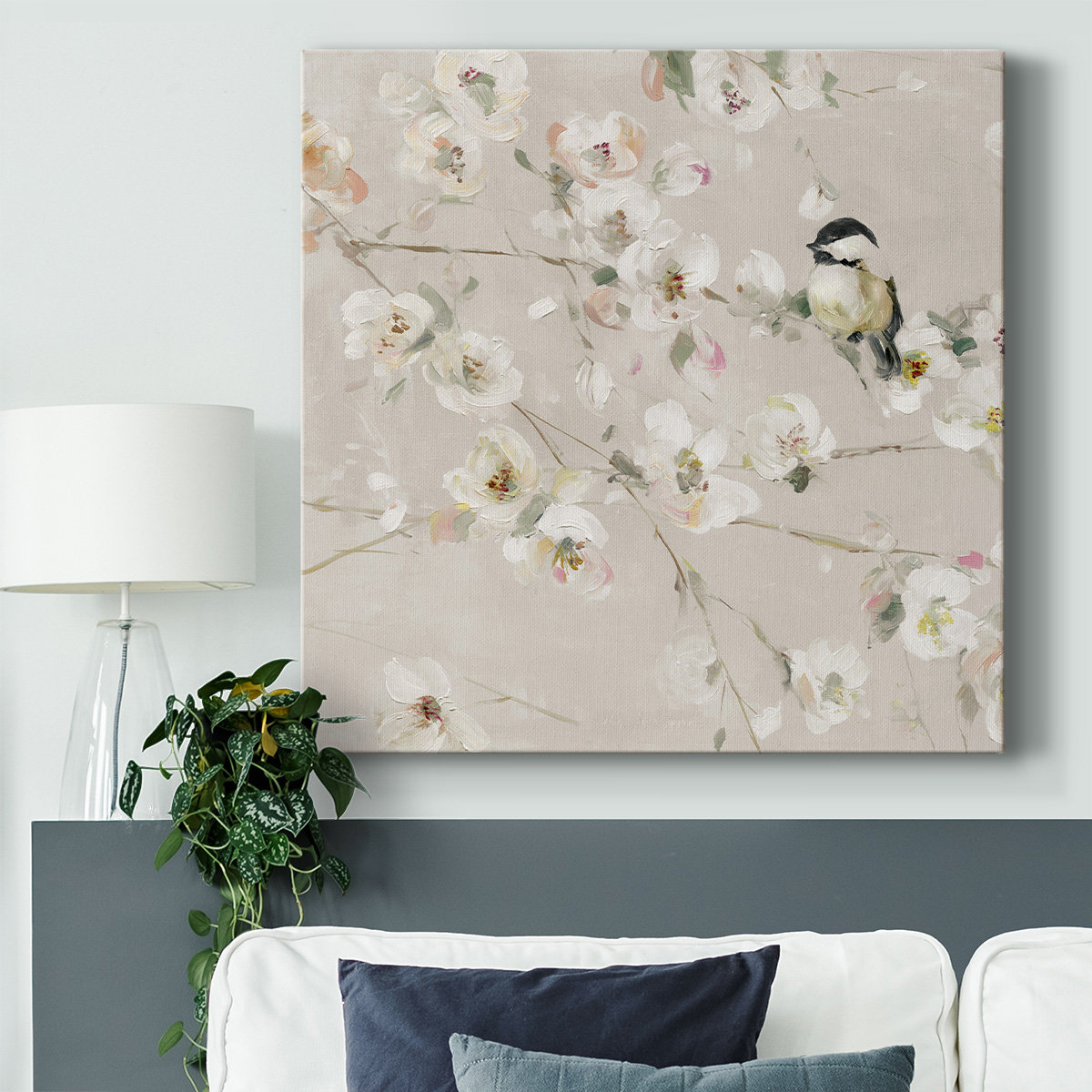 Winston Porter White Farmhouse Bouquet On Canvas Print | Wayfair