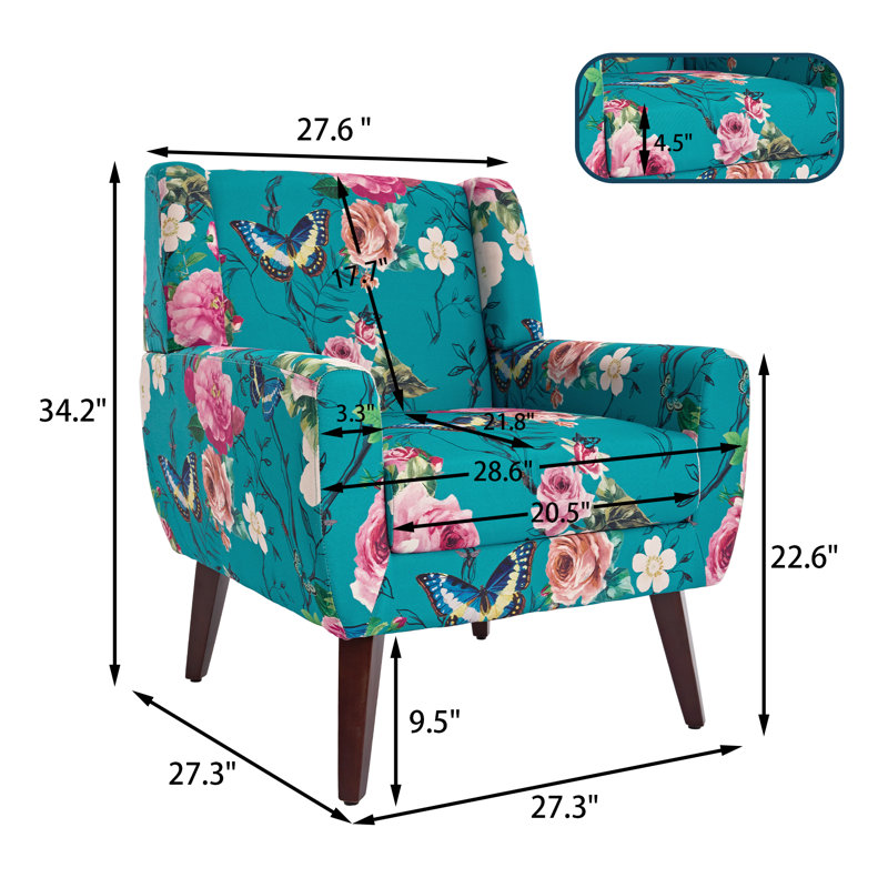 Fauteuil Jaqueze, Mélange de lin bleu performance