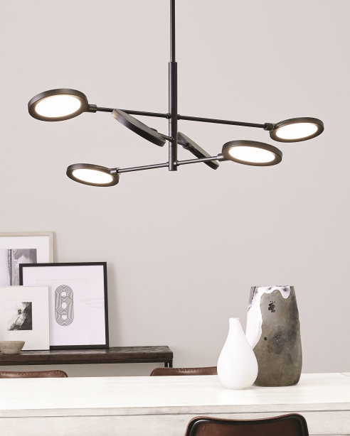 Spectica 6 Chandelier, Plated Brass