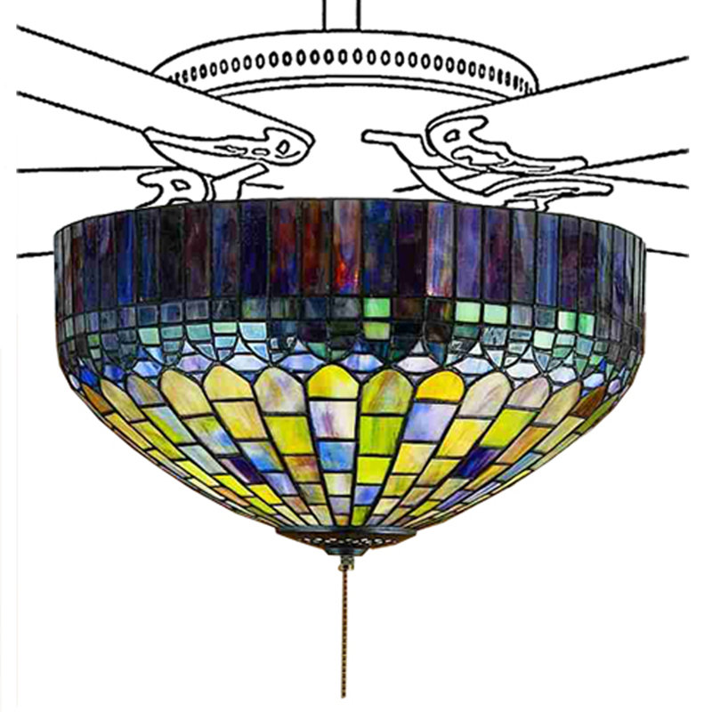 Tiffany Candice 3-Light Bowl Ceiling Fan Light Kit