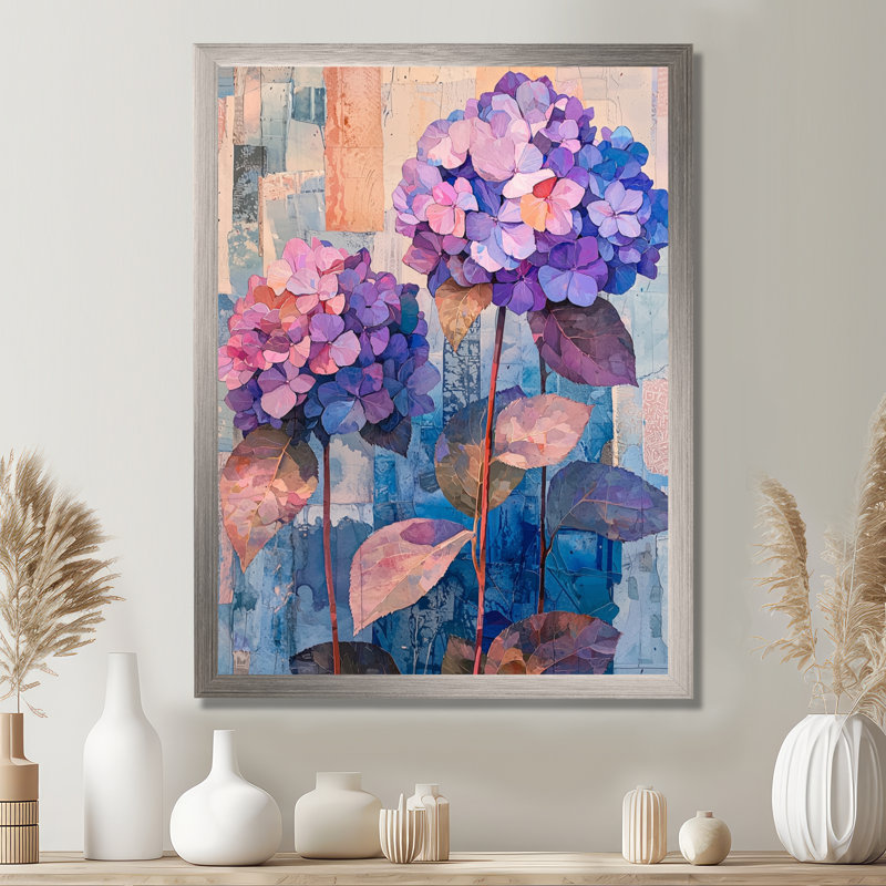 Barron - salon d'art mural floral, H 44 po x l 34 po, Picture Framed, Argent argent