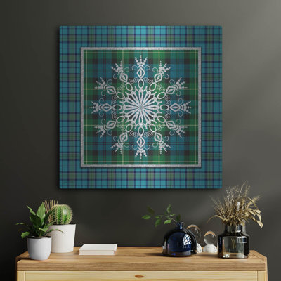  «Plaid Snowflakes 6» par Jean Plout, art mural en métal, 24 po x 24 po